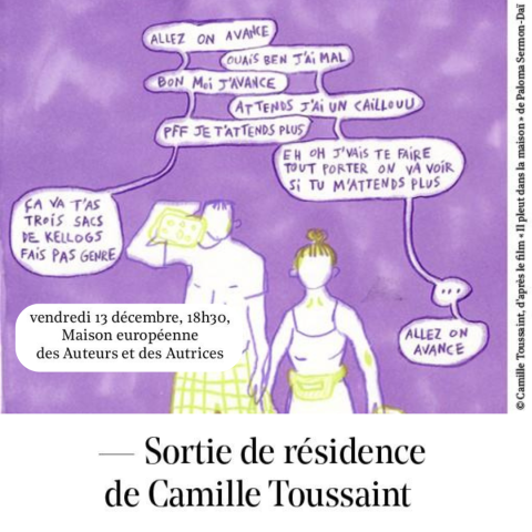 Soirée de sortie de résidence de Camille Toussaint